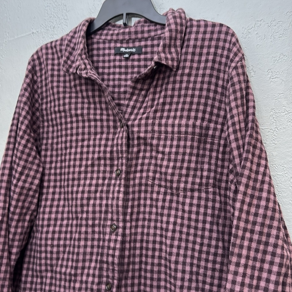 MADEWELL Shrunken Button-Up Shirt in Gingham size XL - Picture 5 of 10